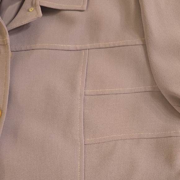 FOX LADY Elegant Purple Trench Coat with Tailored Fit - Picture 11 of 13